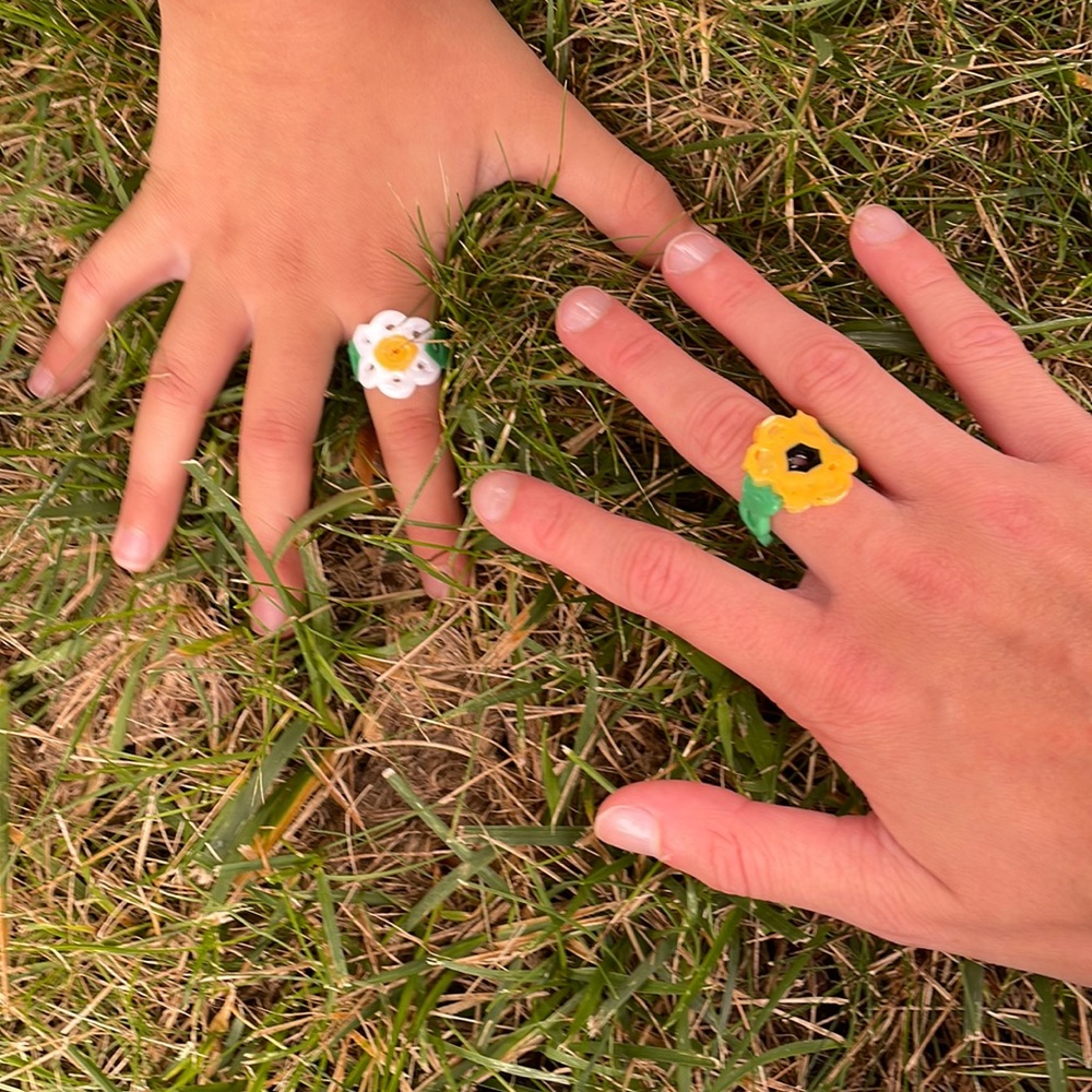 Cute friendship perler bead rings | 2 pc